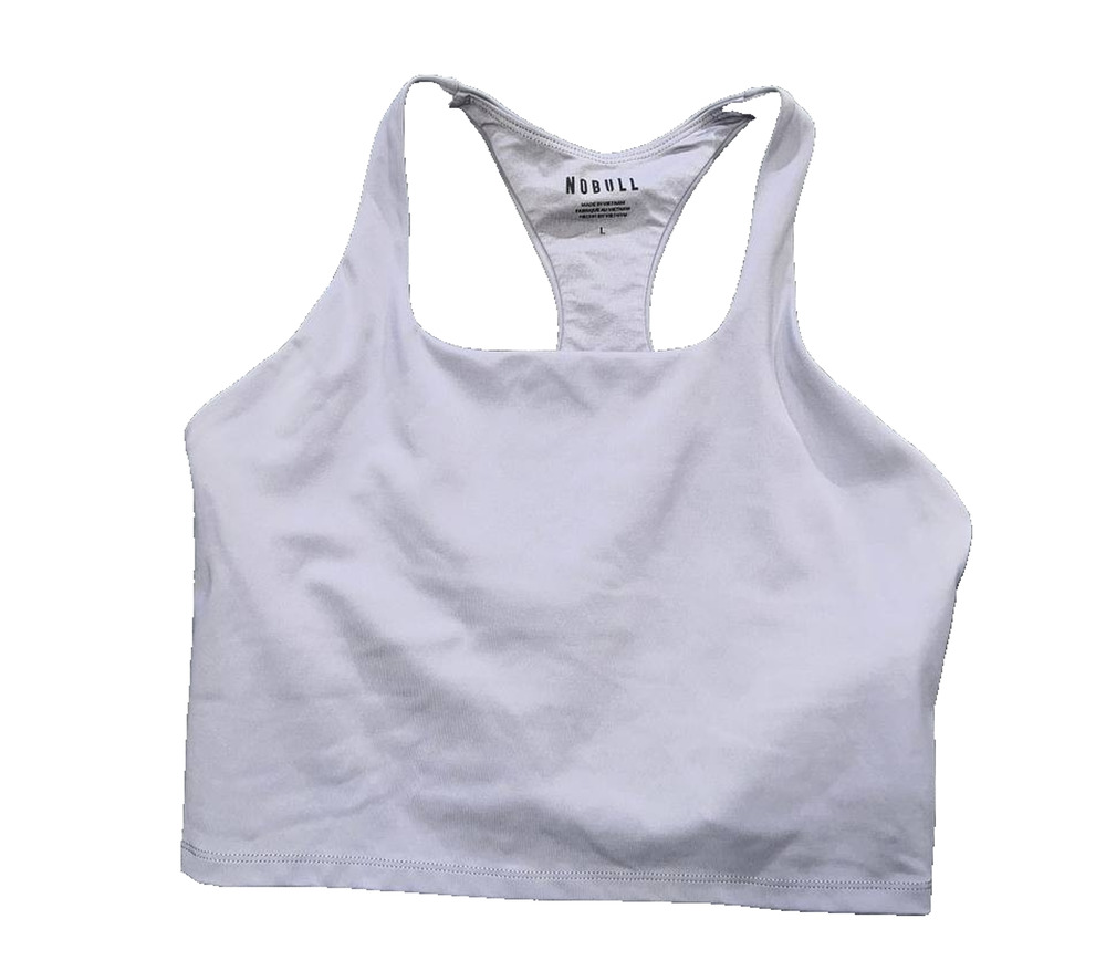 NOBULL Women's Padded Longline Sports Y2K lilac Bra Large A010641